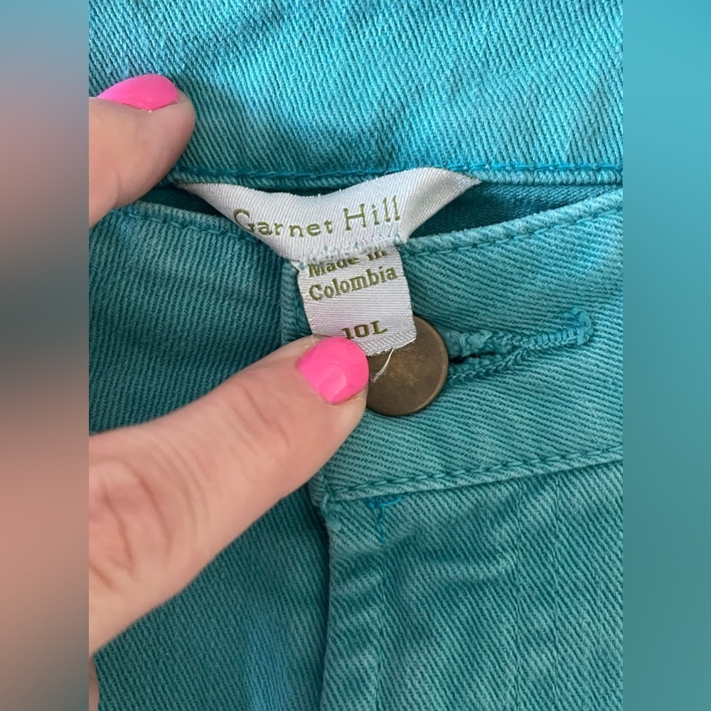 Garnet Hill colored denim jeans • Women’s size 10L - Picture 3 of 6